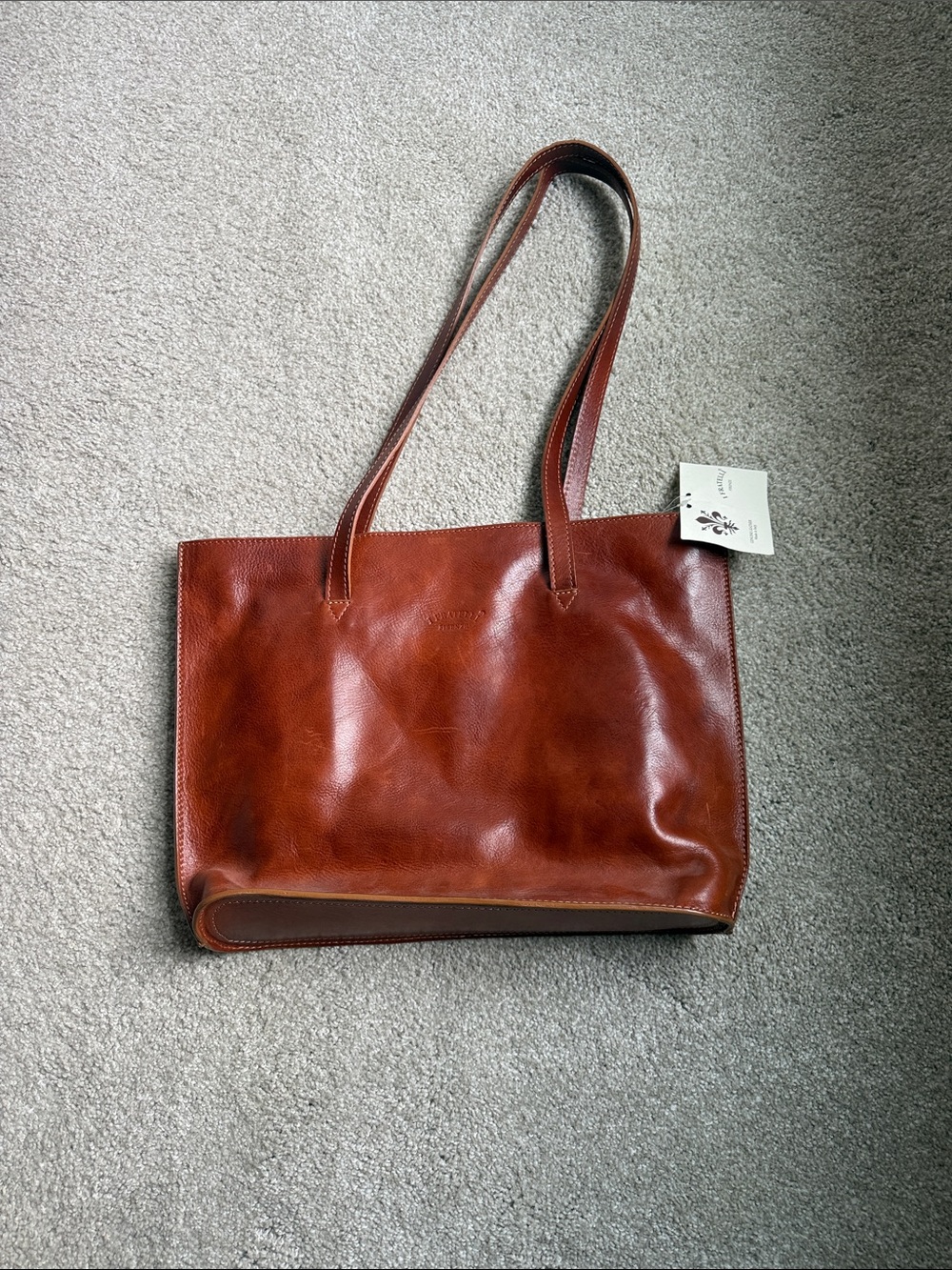Classic Brown Leather Tote Bag - Women's Travel Tote